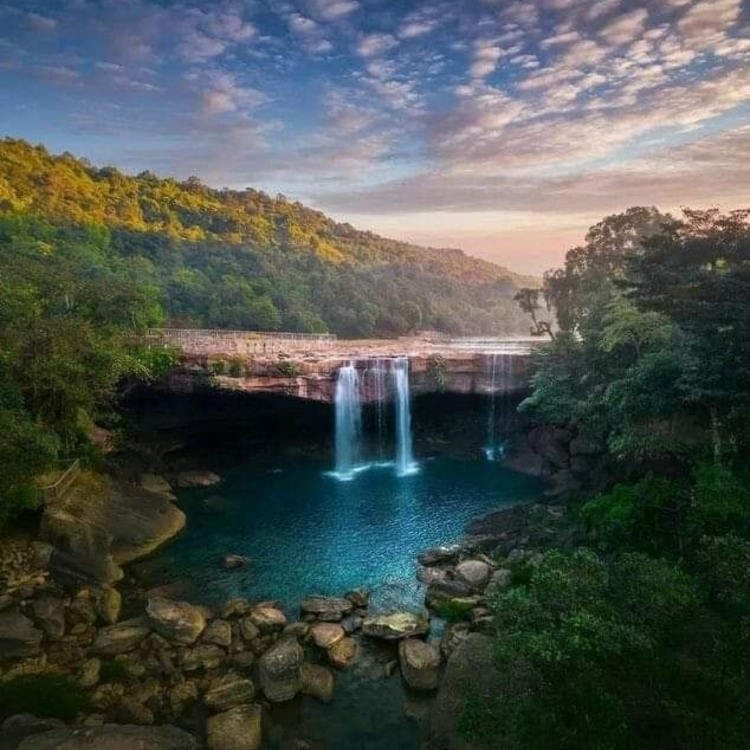 The turquoise water of Krang Suri Falls near Jowai