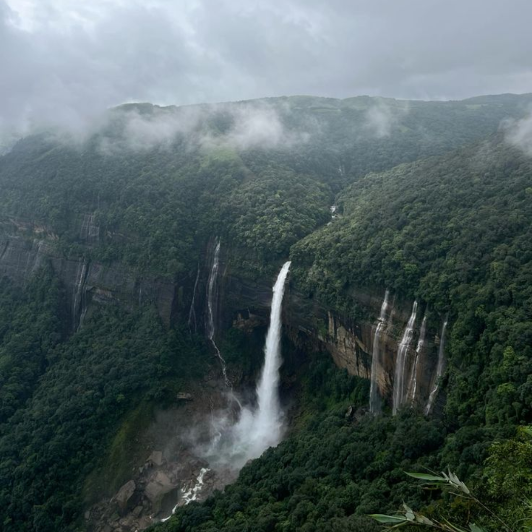 Nohkalikai Falls near Cherrapunji, India's tallest plunge waterfall