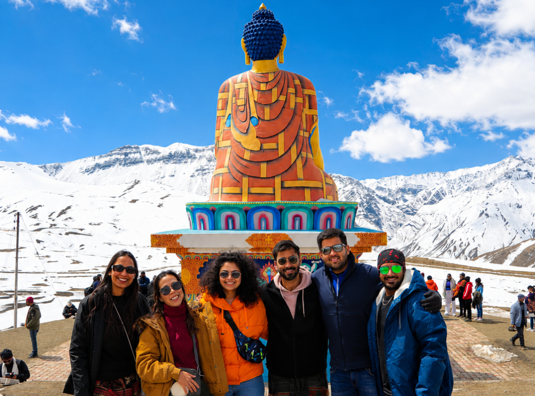 Langza Buddha Statue Winter Spiti
